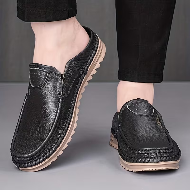 SIZE 47 BLACK TRENDY HALF SHOE= #85,000