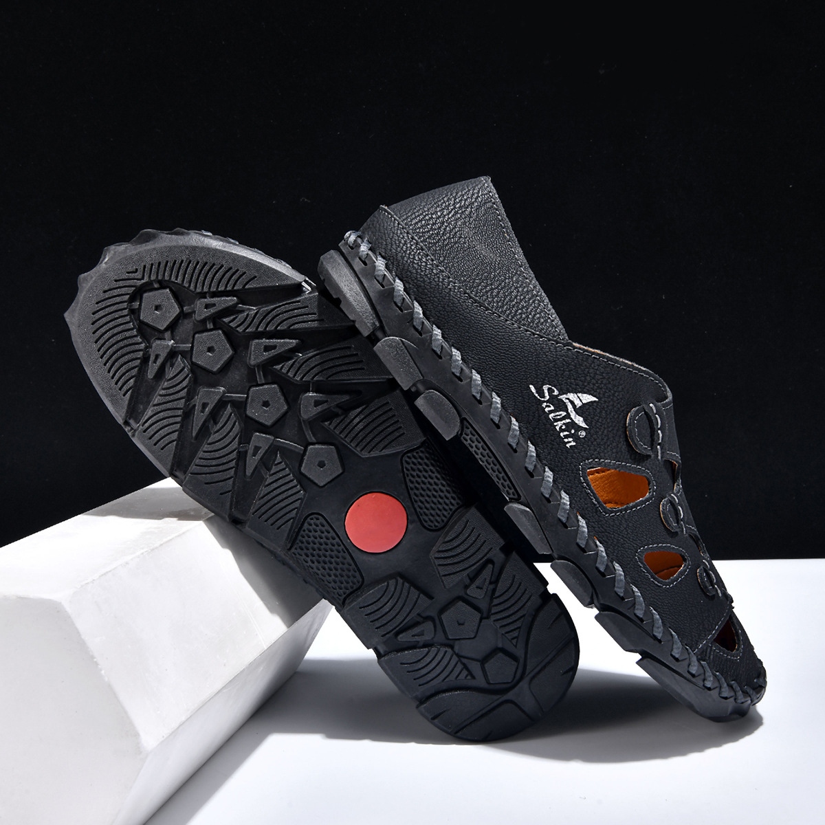 SIZE 46 BLACK WEAR RESISTANT SANDAL = #75,000