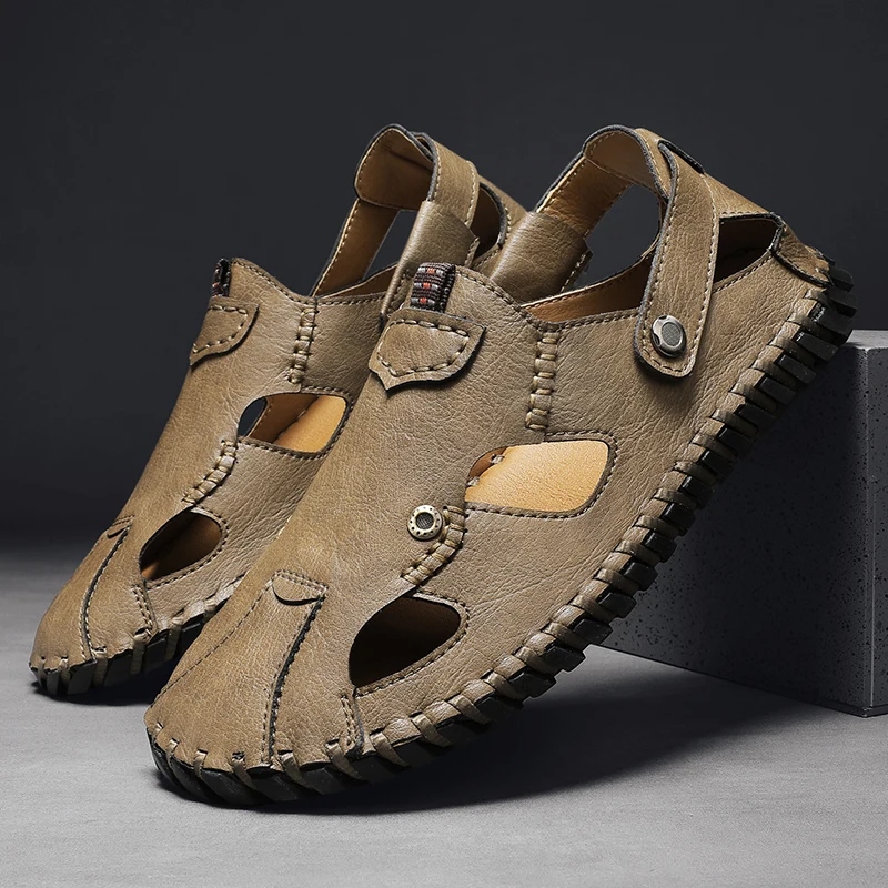 SIZE 48 KHAKI FASHION TREND SANDAL= #75,000